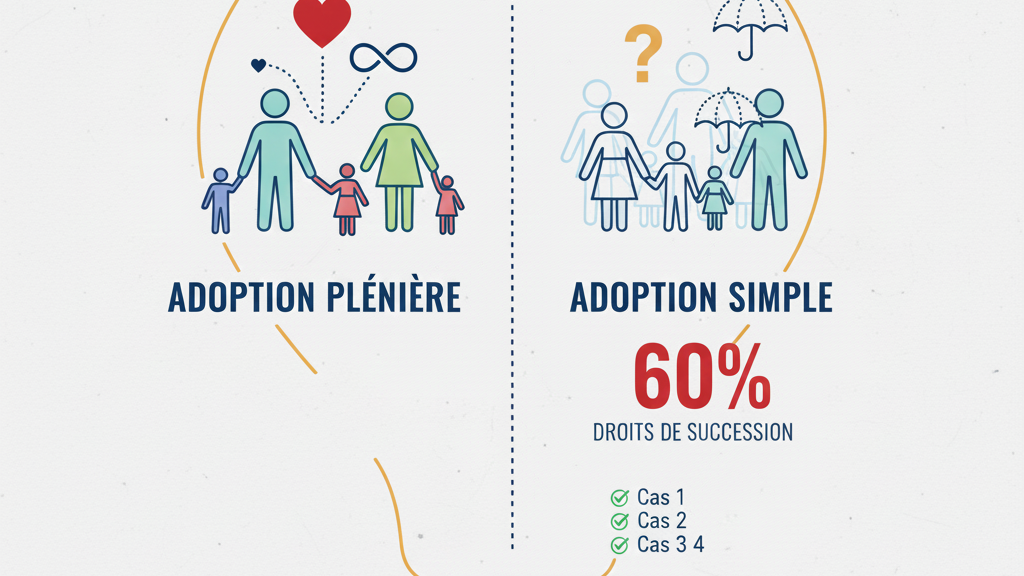 Adoption plénière vs adoption simple — droits de succession